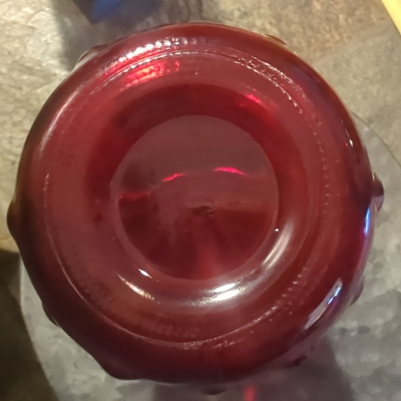 Vintage Hoosier Glass , Red Bubble Vase - Picture 3 of 4